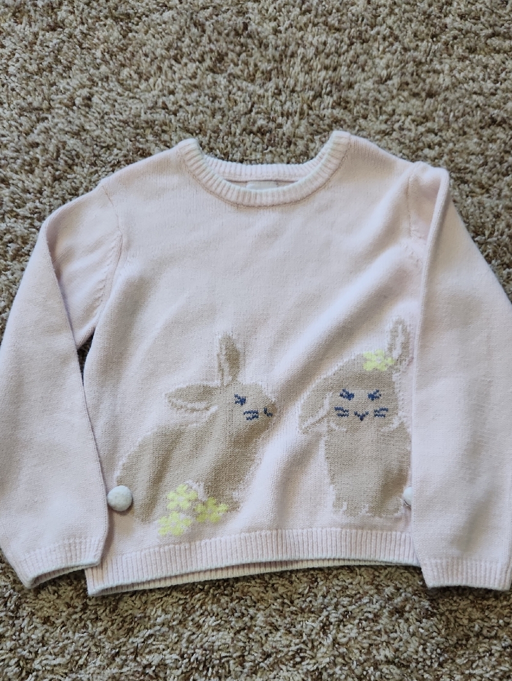 wonder nation Light Pink Bunny Knit Sweater